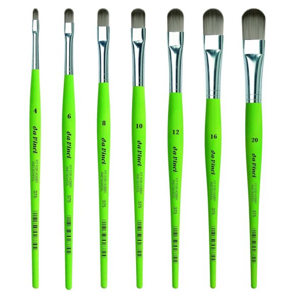 Synthetic Brush - da Vinci Fit Synthetic Paint Brush, with Matt Green Handle - Filbert, Series 375 Size 12