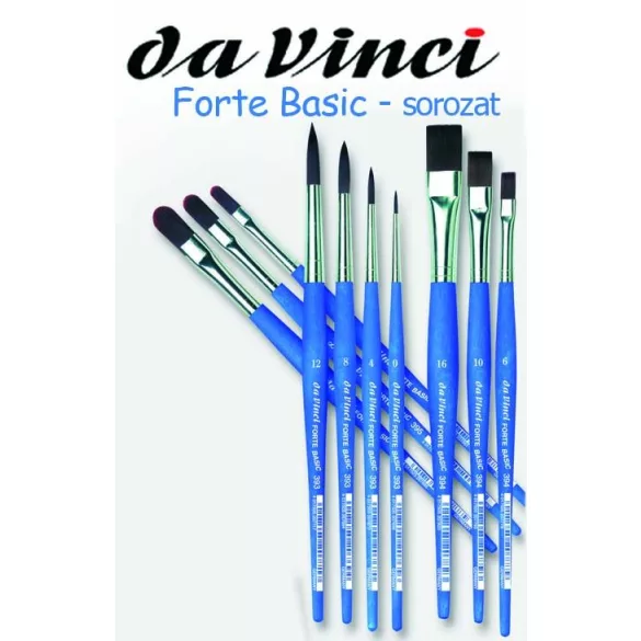 Ecset - Da Vinci - Forte Basic - szintetikus, erős, lapos - KÜLÖNBÖZŐ MÉRETEKBEN!