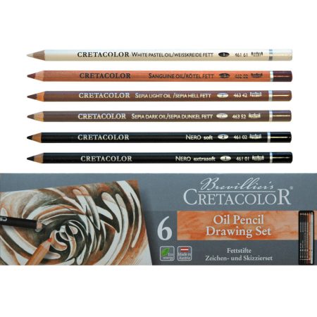 Pittceruza készlet - Cretacolor Oil Pencil Drawing Set 6pcs