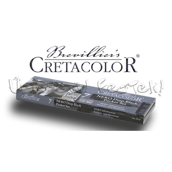 Grafikai készlet - Cretacolor NERO Deep Black Pocket Set, 7db-os, fémtartóban
