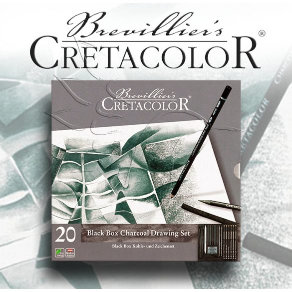 Grafikai készlet - Cretacolor Black Box Charcoal Drawing Set - 20db