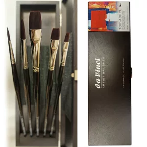 Da Vinci Top Acryl Long-Handled Paint Brush Set, Multiple Sizes, 5 Brushes