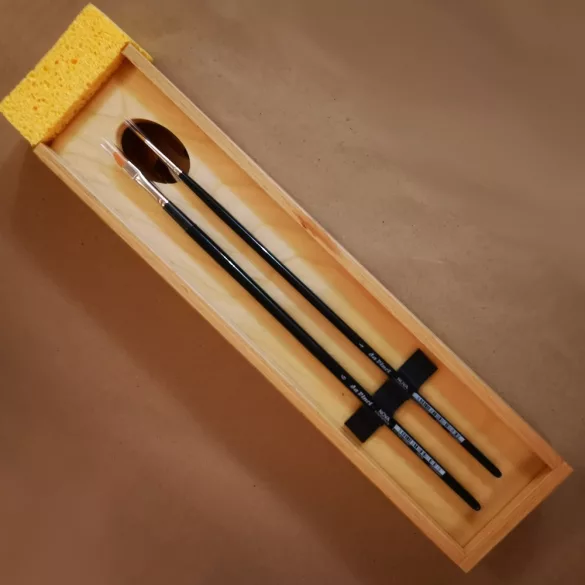 Oil and Acrylic Brush Set wooden box - Da Vinci NOVA Syntetic