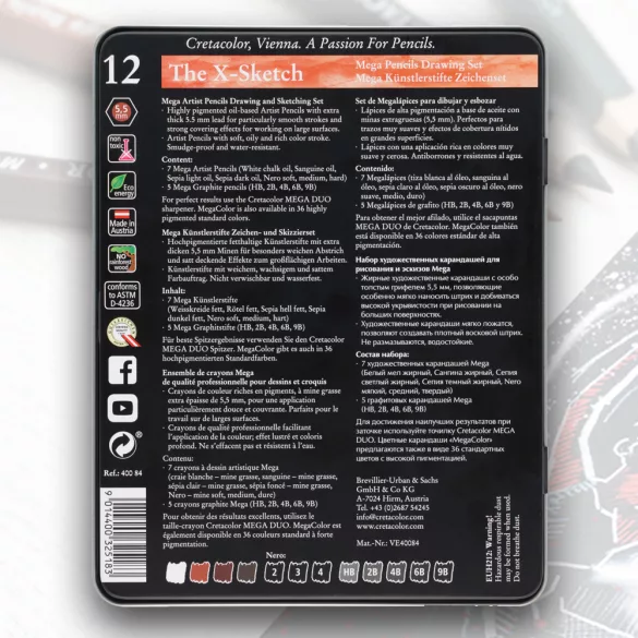 Cretacolor The X-Skectch Mega Pencils Drawing Set 12pcs