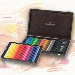   Színesceruza készlet - Faber-Castell Polychromos fadobozban - 48 db-os