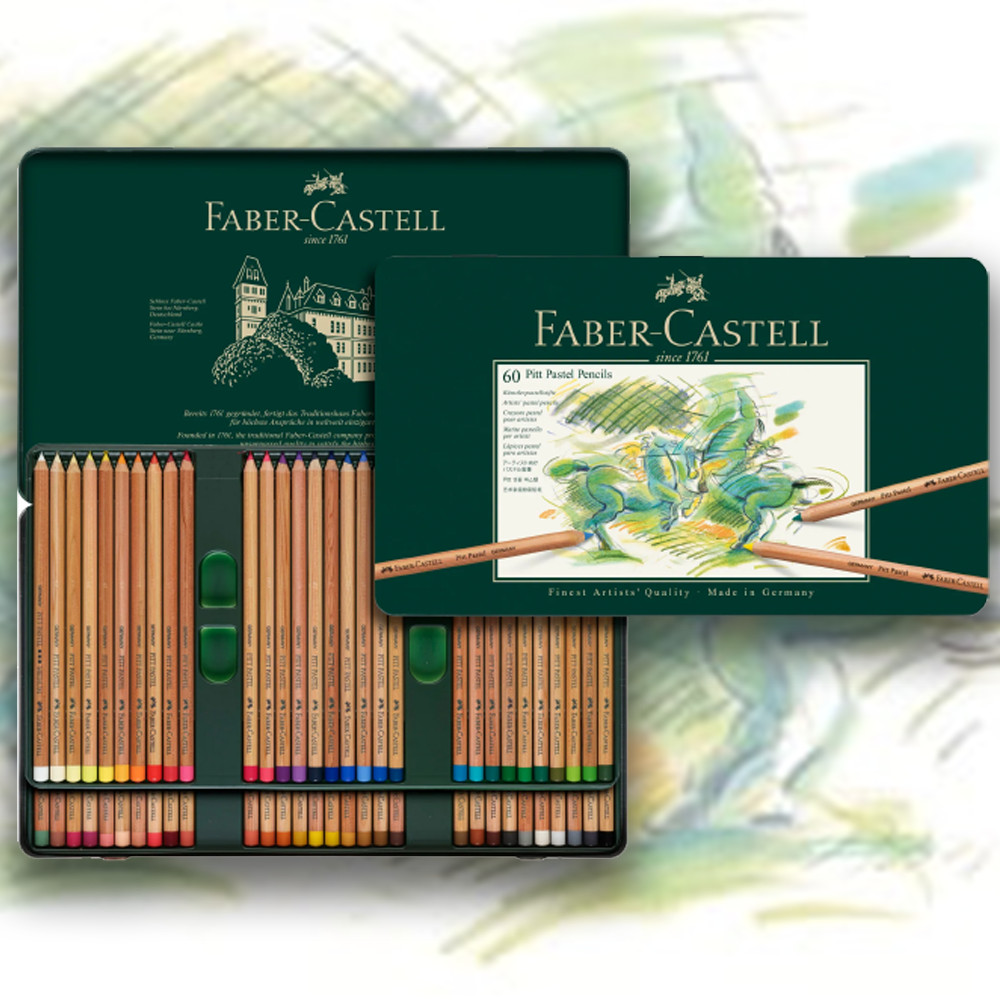 Faber Castell Pitt Pastel Pencil Set | Tin of 60