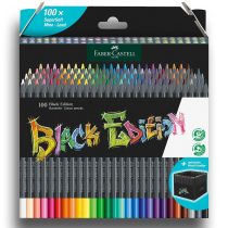   Coloured Pencil Set - Black Edition Colour Pencils in Pencil Holder - 100pcs