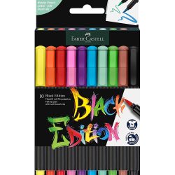   Faber-Castell Brush Pen Set - Black Edition, Cardboard Box of 10