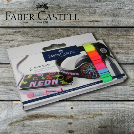 Neon marker, cardboard wallet of 6pcs - Faber-Castell