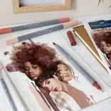 Filckészlet-Art and Graphic kétvégű aquarell filctoll 6db-os GOLDFABER AQUA "Portré"