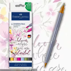 Filckészlet-Art and Graphic kétvégű aquarell filctoll 6db-os GOLDFABER AQUA "Levelezés"