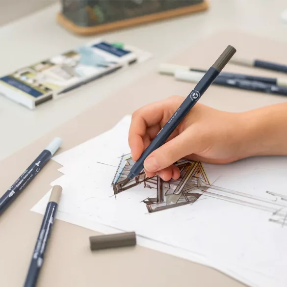 Filckészlet - Faber-Castell Goldfaber Sketch Alcohol-based Dual Marker 6 pc - Architecture