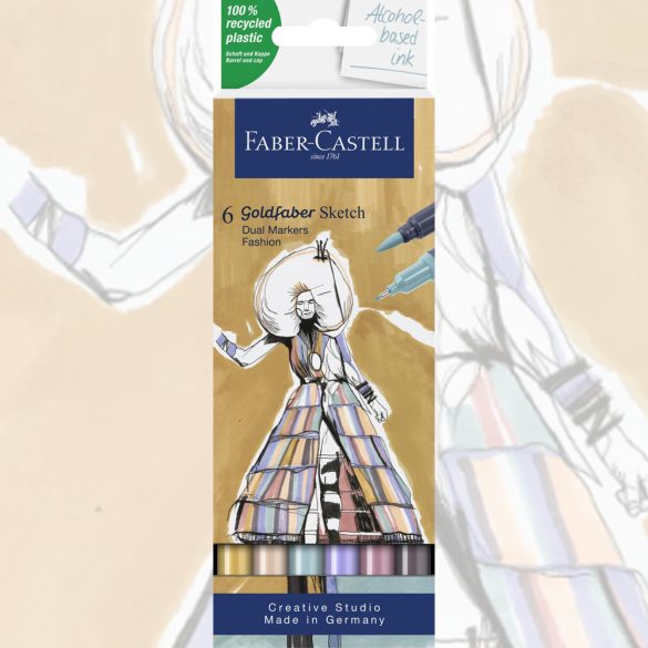 Filckészlet - Faber-Castell Goldfaber Sketch Alcohol-based Dual Marker 6 pc - Fashion