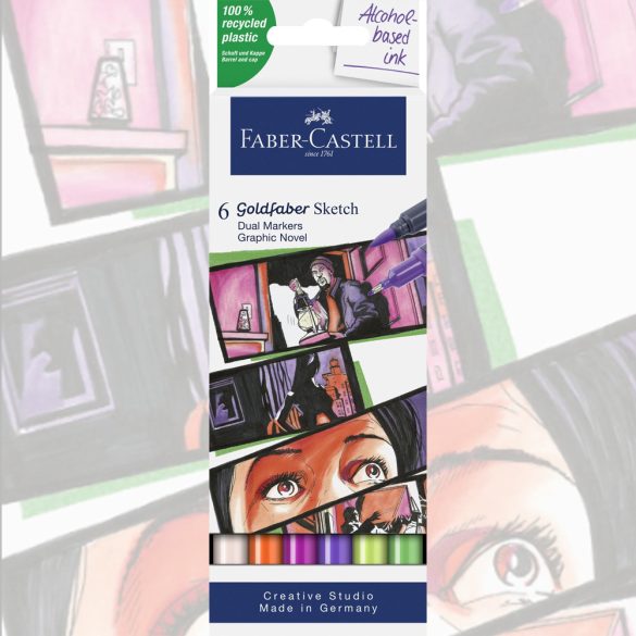 Filckészlet - Faber-Castell Goldfaber Sketch Alcohol-based Dual Marker 6 pc - Graphic Novel