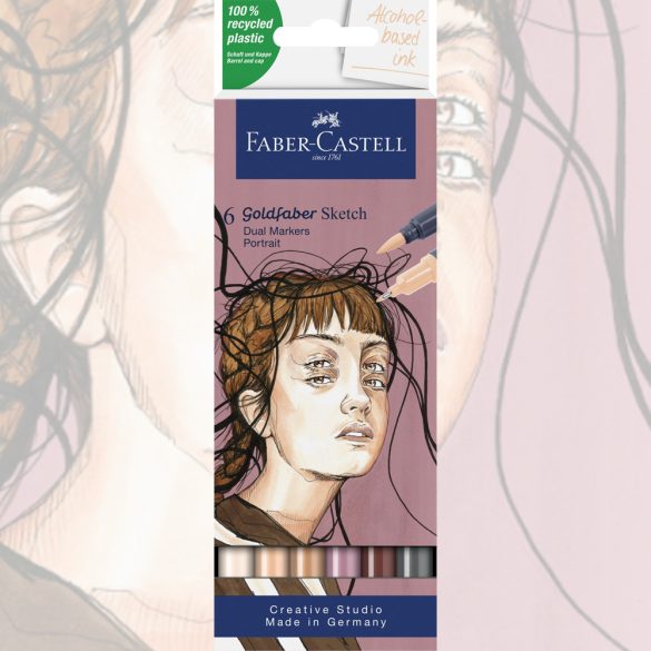 Filckészlet - Faber-Castell Goldfaber Sketch Alcohol-based Dual Marker 6 pc - Portrait