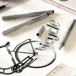 Filckészlet - Faber-Castell Ecco Pigment - tűhegyű tustoll készlet - 4 darabos - Unicycle