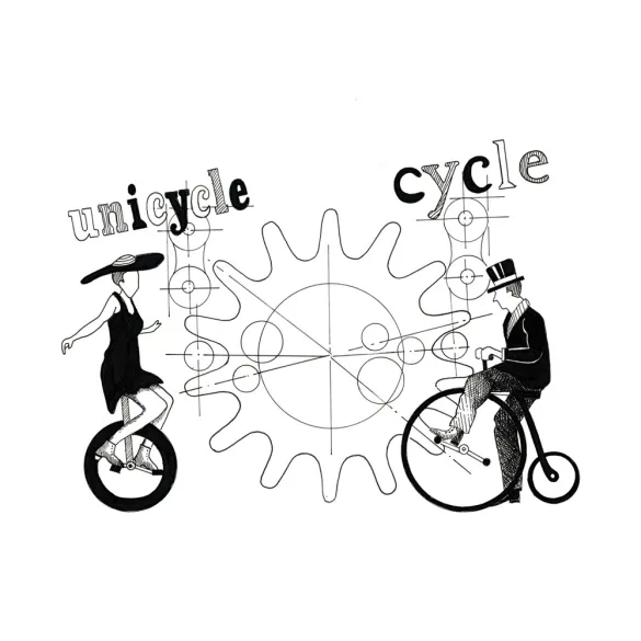 Filckészlet - Faber-Castell Ecco Pigment - tűhegyű tustoll készlet - 4 darabos - Unicycle