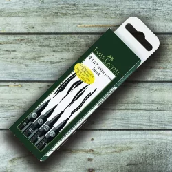Filckészlet - Faber-Castell 4 Pitt Artist Pens Black Set