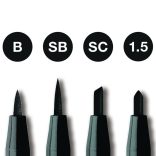 Filckészlet - Faber-Castell 4 Pitt Artist Pens Black Set