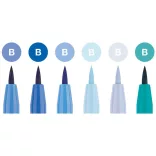 Faber-Castell Pitt Artist Pen Brush India ink pen, wallet of 6, Shades of blue