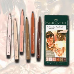   Filckészlet - Faber-Castell 6 Pitt Artist Pens Brush Portrait
