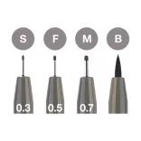 Faber- Castell Pitt Artist Pen India ink pen, wallet of 4, warm grey IV