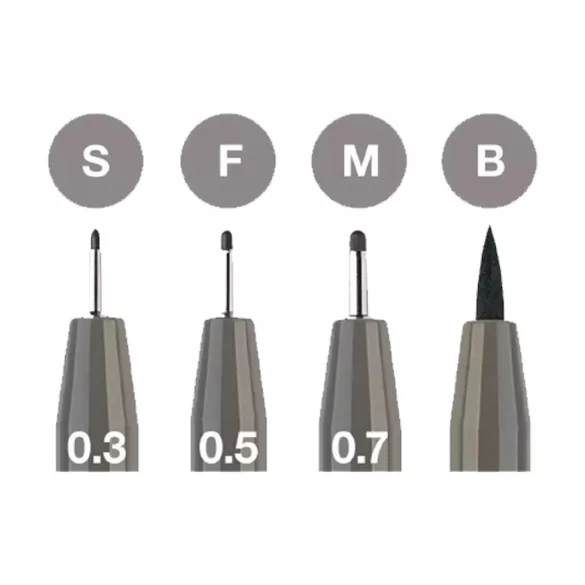 Faber- Castell Pitt Artist Pen India ink pen, wallet of 4, warm grey IV