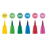 Faber-Castell Pitt Artist Pen Brush India ink pen, wallet of 6, Springtime