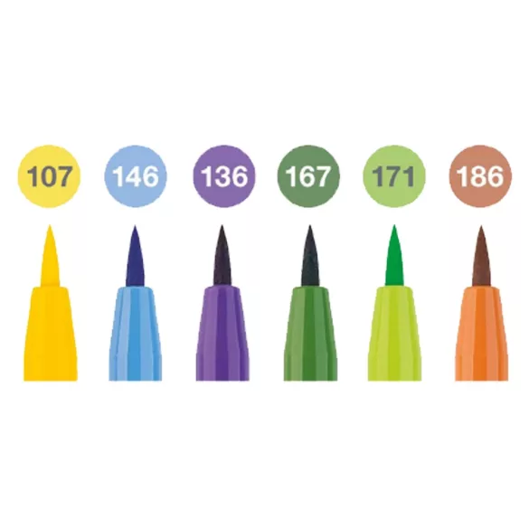 Faber-Castell Pitt Artist Pen Brush India ink pen, wallet of 6, Summer vibes
