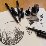 Faber-Castell Pitt Artist Pen Fude medium India ink pen, black