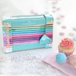 Coloured Pencil Set - Faber-Castell Sparkle colour pencil set, tin turquoise, 21 pieces