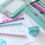 Coloured Pencil Set - Faber-Castell Sparkle colour pencil set, tin turquoise, 21 pieces