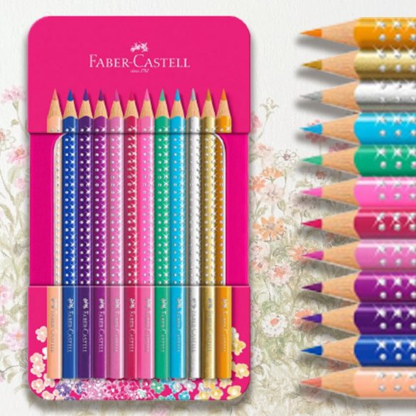Coloured Pencil Set - Faber-Castell Sparkle colour pencil tin with 12 Sparkle colour pencils