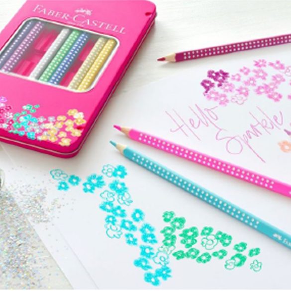 Coloured Pencil Set - Faber-Castell Sparkle colour pencil tin with 12 Sparkle colour pencils
