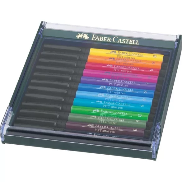 Filc készlet Faber-Castell 12 Pitt Artist Pen Set - KÜLÖNBÖZŐ SZÍNSOROK