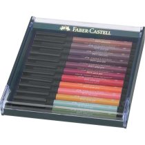   Faber-Castell Pitt Artist Pen Brush India ink pen, set of 12, Earth tones