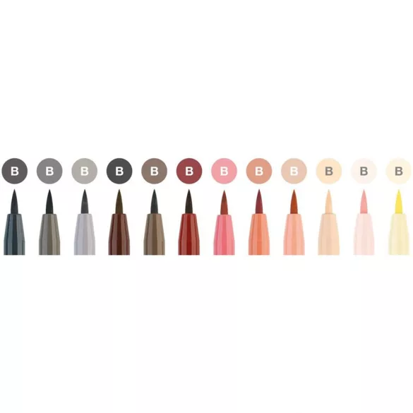 Faber-Castell Pitt Artist Pen Brush India ink pen, set of 12, Portrait