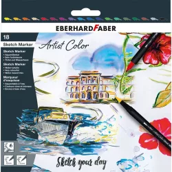   Eberhard-Faber Artist Color Sketch Marker, cardboard box of 18 colours