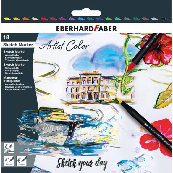 Eberhard-Faber Artist Color Sketch Marker, cardboard box of 18 colours