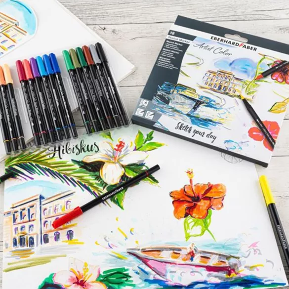 Eberhard-Faber Artist Color Sketch Marker, cardboard box of 18 colours