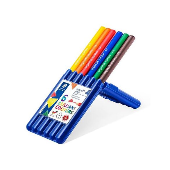 Színesceruza készlet, háromszögletű, vastag - STAEDTLER Ergo Soft Jumbo - 6 színű készlet, 3 éves ko