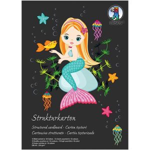 Ursus Stuctured cardboard 10 sheets, 10 colours, 220g, A4