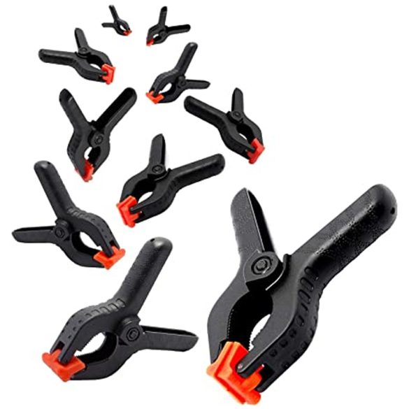 Szorító csipesz, gyorsszorító készlet - 2 pcs Plastic Spring Clamp 2.4 Inch Clamps Woodworking Clamp