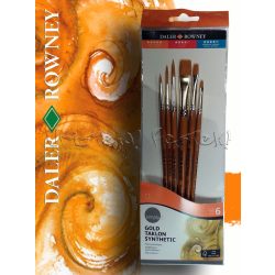 Gold Taklon Brush Set 5 - Flat and Round