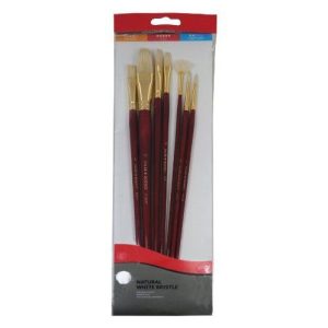 Natural White Bristle Brush Set 4 - Assorted - Long Handle