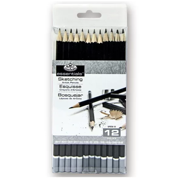 Vázlatkönyv Ceruzakészlettel - Royal & Langnickel Sketchbook with Sketching Artist Graphite Pencil Set - Yellow