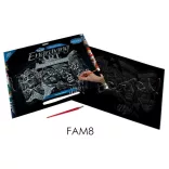 Képkarcoló készlet karctűvel - 28x36cm