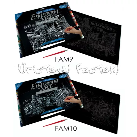 Képkarcoló készlet karctűvel - 28x36cm