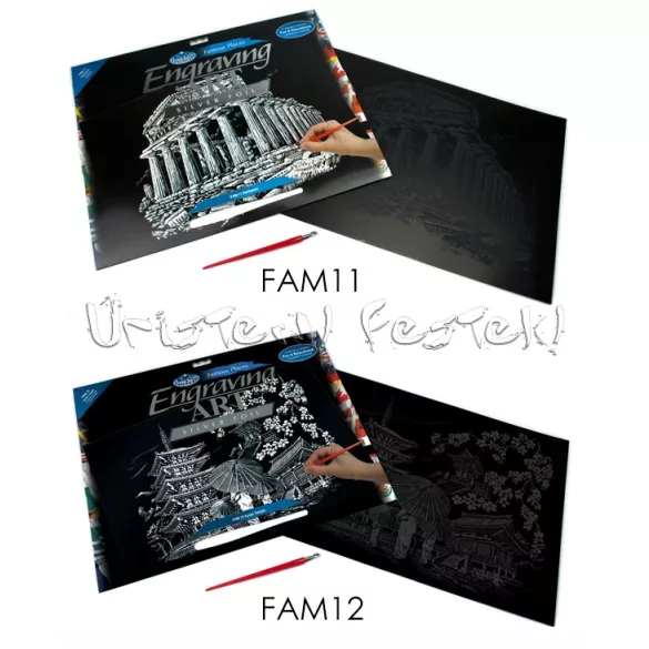 Képkarcoló készlet karctűvel - 28x36cm