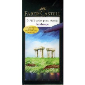 Filc készlet - Faber-Castell Művész Ecsetfilc - LANDSCAPE, 6db -167105